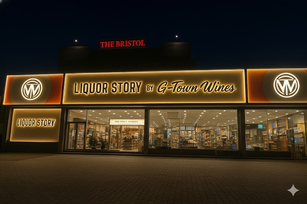 G-Town Wines premium liquor store near Bristol Hotel Gurgaon