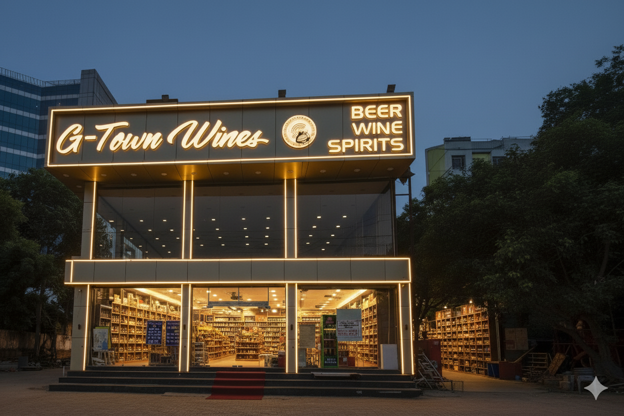 G-Town Wines premium liquor store at Spaze Mall Gurgaon