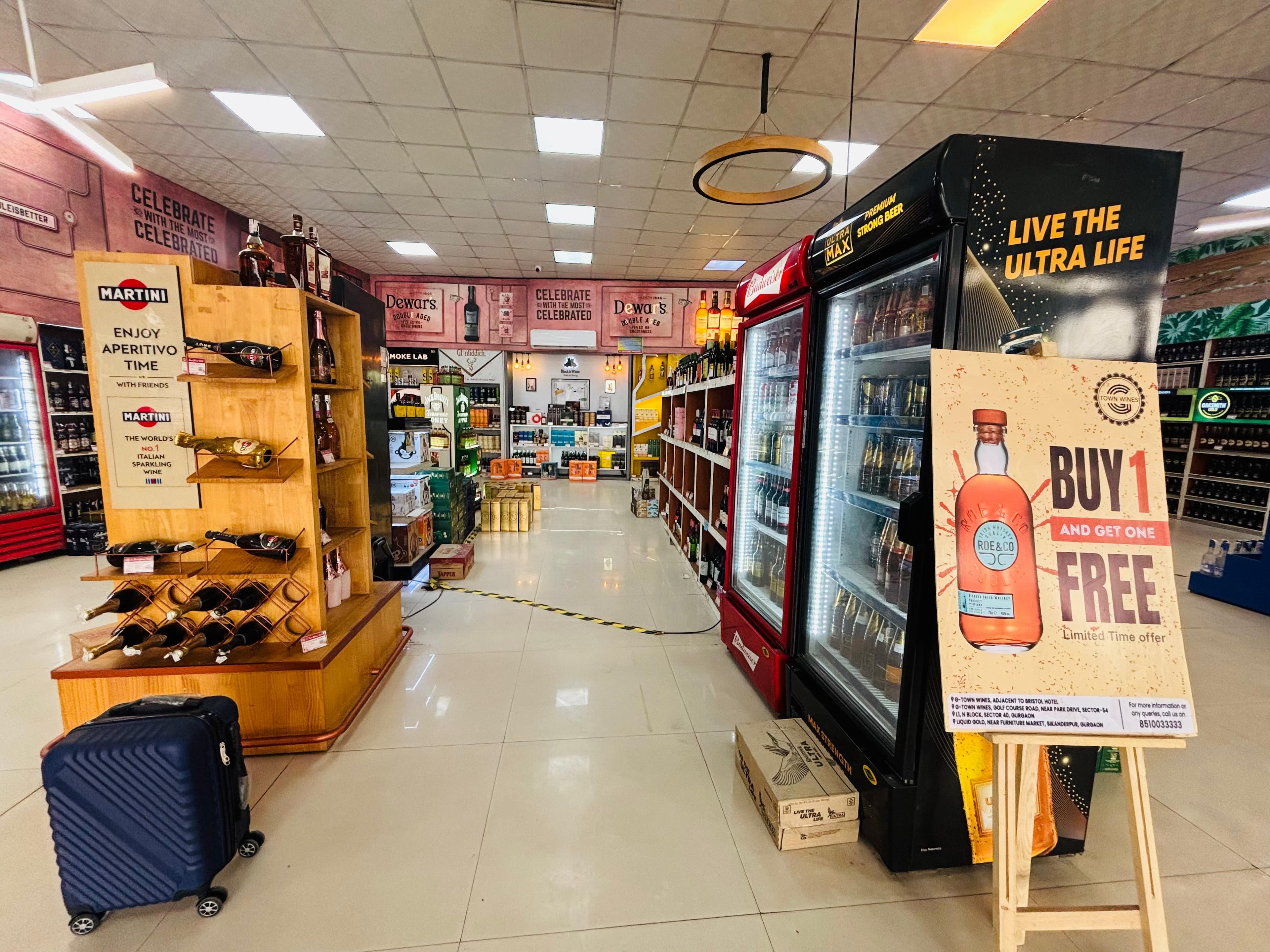 Premium store layout inside G-Town Wines near Omaxe Mal