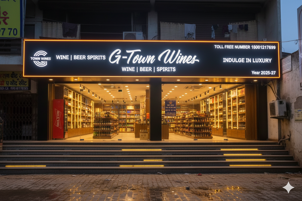 Premium wine and spirits store by G-Town Wines near Omaxe Mall