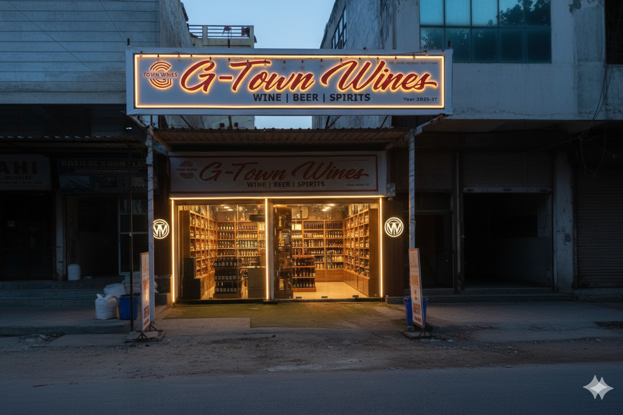G-Town Wines premium liquor store at Khandsa Chowk Gurgaon