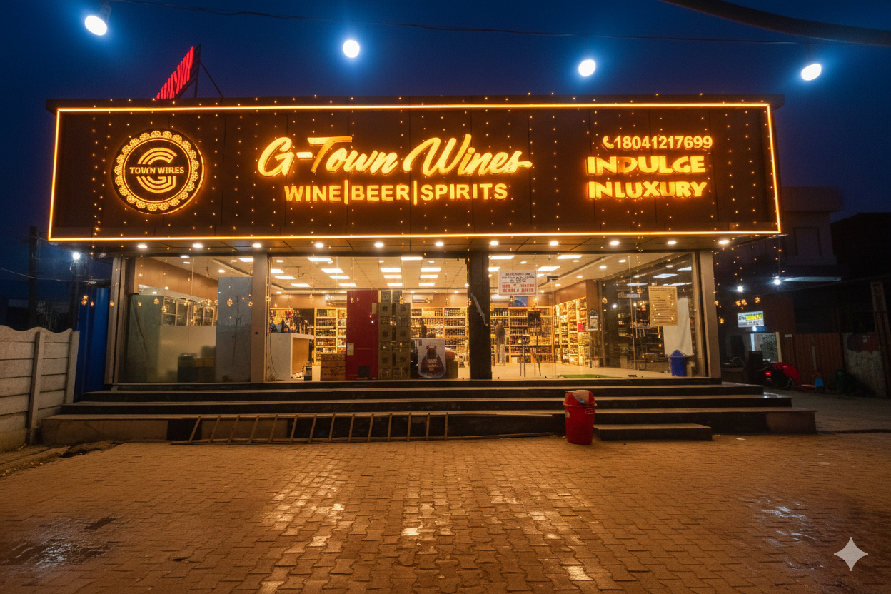 G-Town Wines premium liquor store near Badshahpur Bus Stand Gurgaon