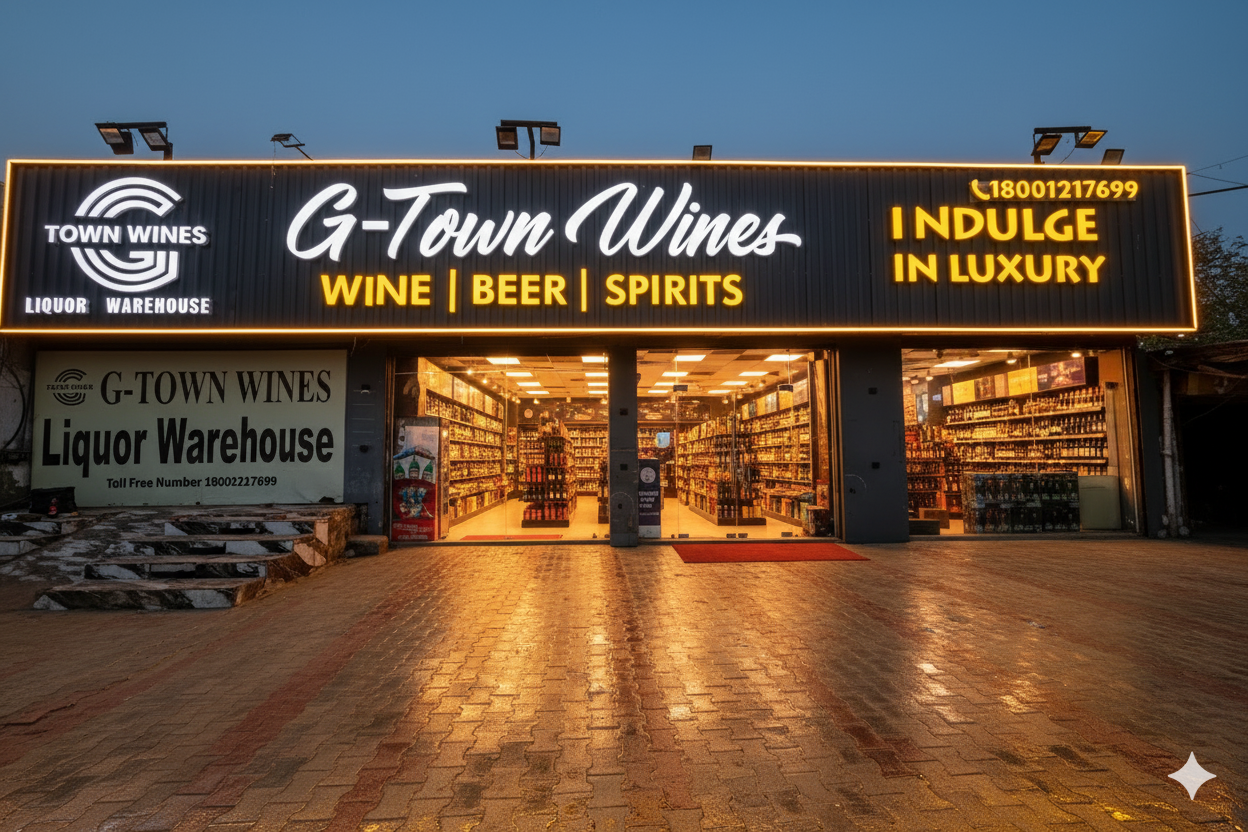 Storefront of G-Town Wines near Sector 17-18 Gurgaon