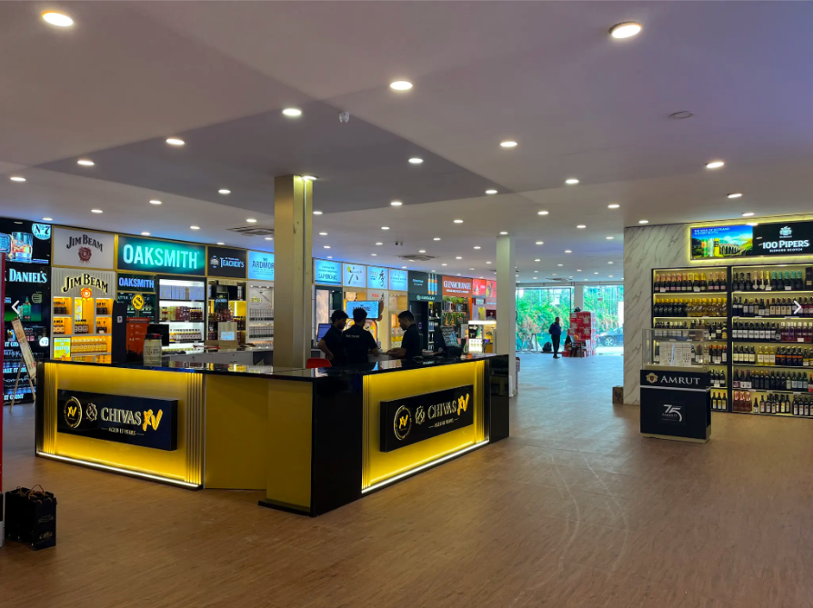 Wine tasting and bottle selection experience at Daily Dose liquor store