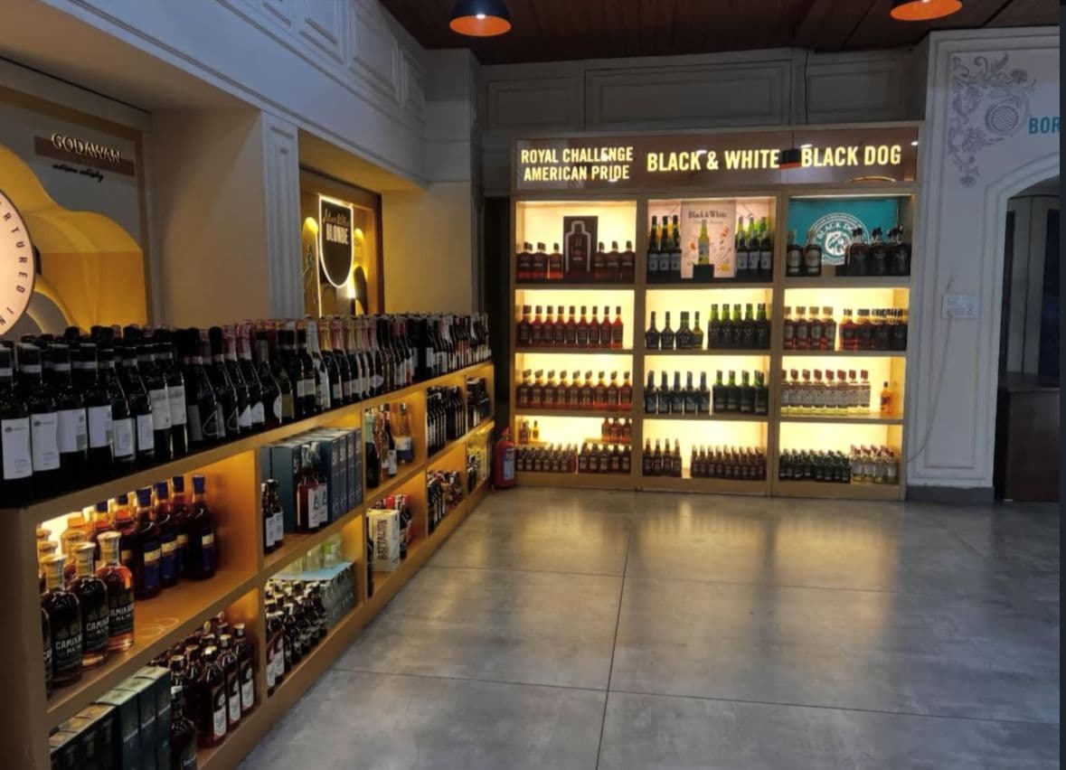 Premium liquor store interior