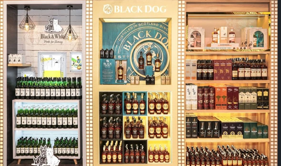 Luxury whisky and spirits wall