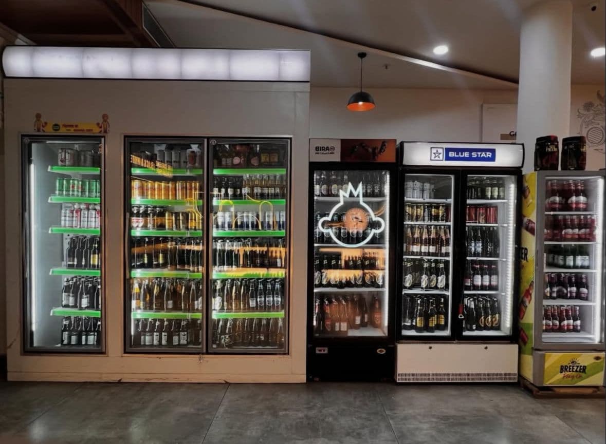 Wine and beer cooler section