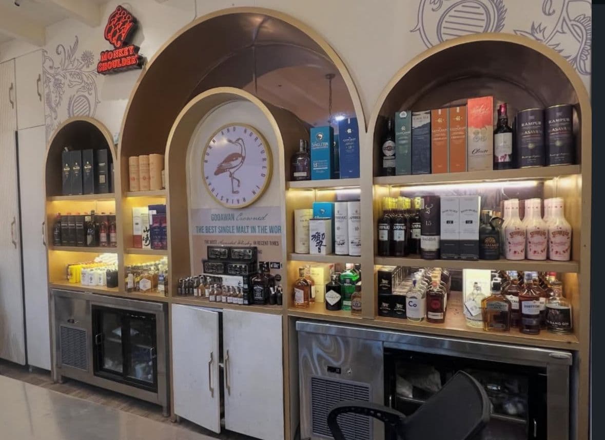 Premium spirits display wall